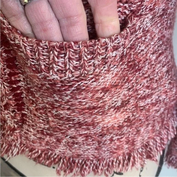 Anthropologie Angle Of The North Eliot Fringe Red White Cardigan Sweater Small - Picture 6 of 9